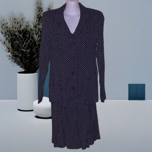 Two Piece Navy Polka Dot Dress and Blazer Size 10